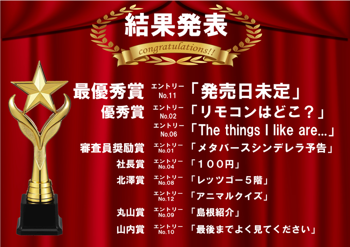 株式会社エムジェイ社内動画コンテスト2024の受賞作品一覧