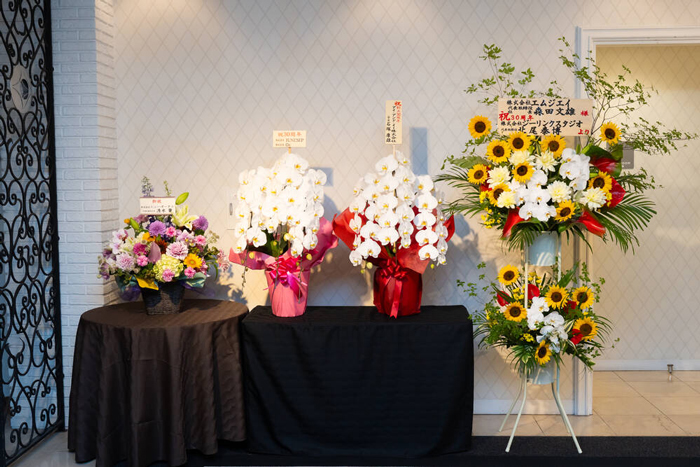 会場に飾られたお花